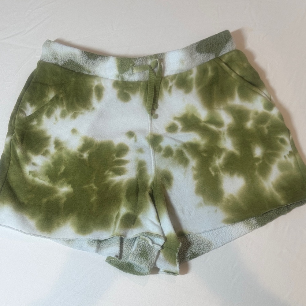 FP Tie-Dye Olive Green Women's Lounge Shorts Set